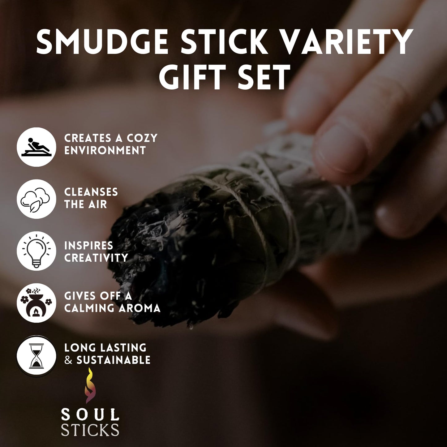 6-Pack Organic Sage Smudge Stick Set