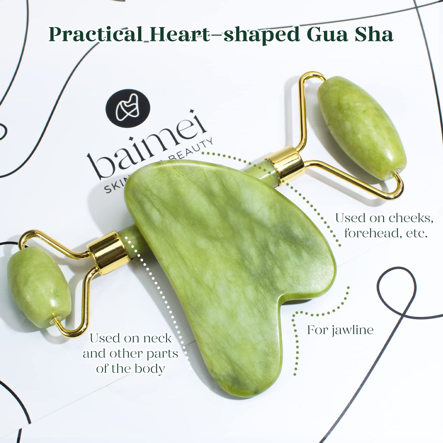 Jade Roller Gua Sha Set – For Sculpting, Glow, and Ritual