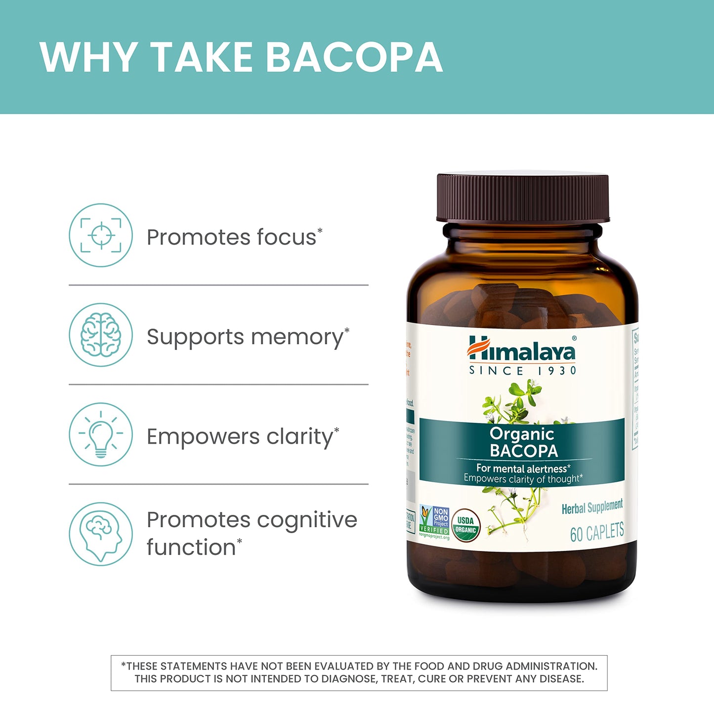 Himalaya Organic Bacopa Monnieri Nootropic Herbal Supplement