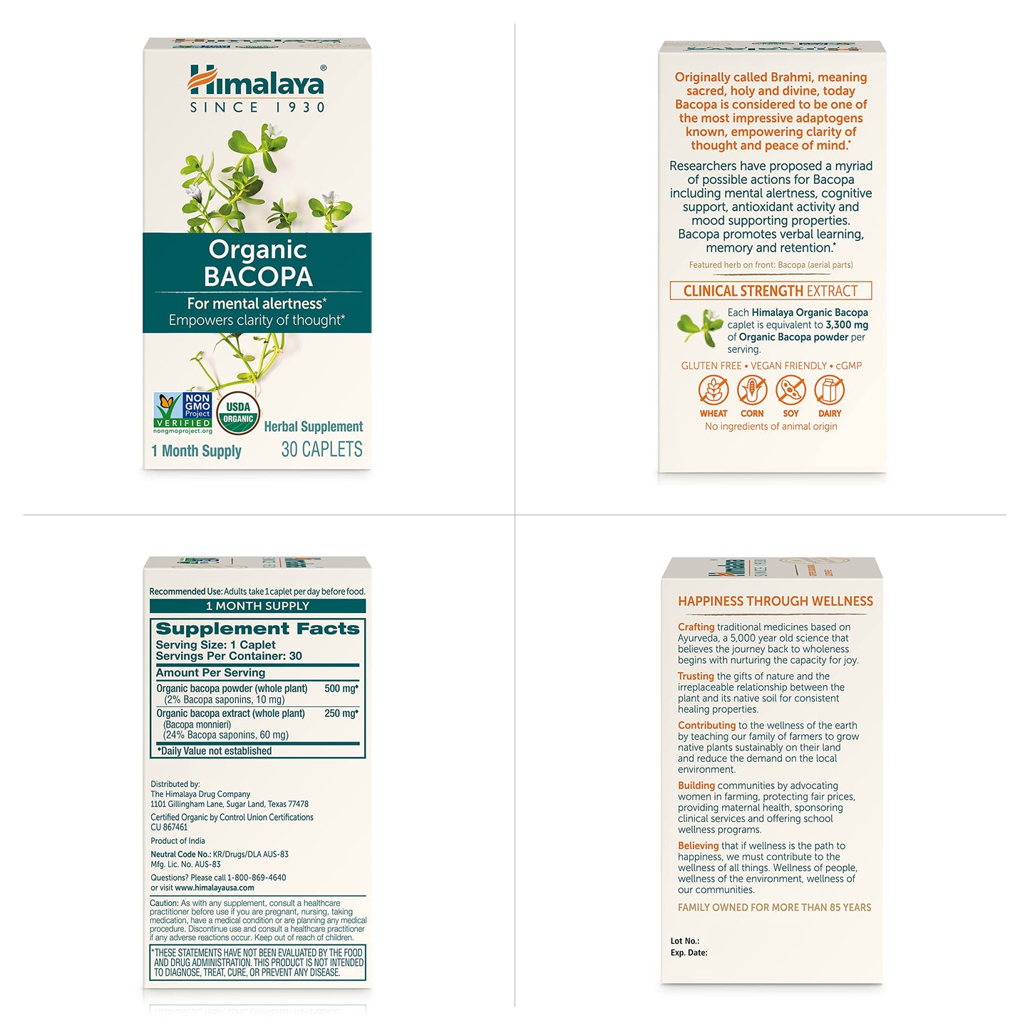 Himalaya Organic Bacopa Monnieri Nootropic Herbal Supplement
