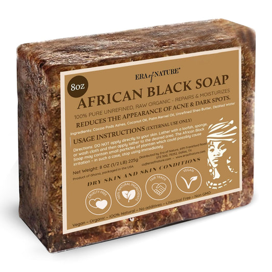 Raw African Black Soap Bar (8oz)