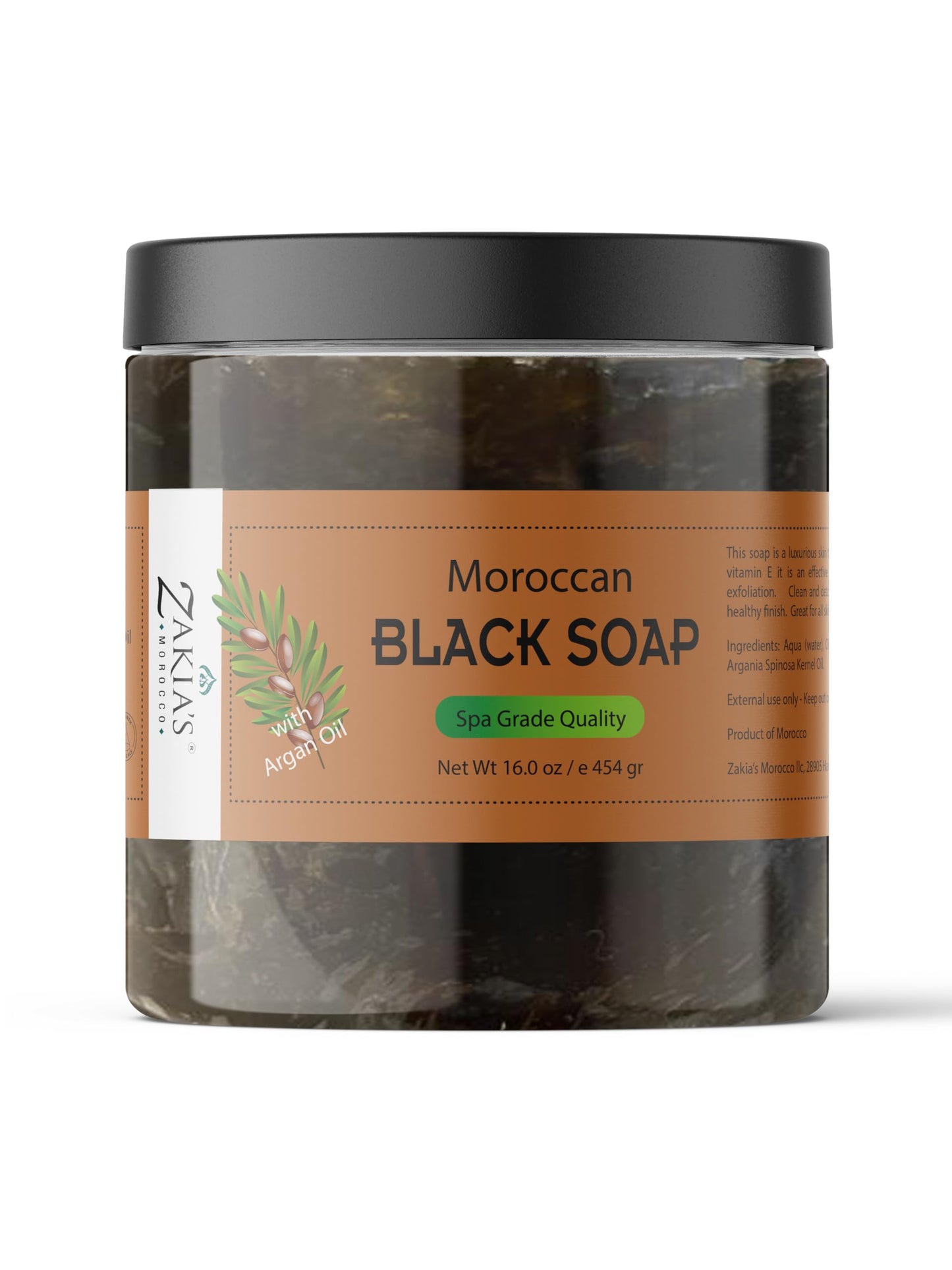 Zakia's Morocco Moroccan Black Soap 100% Natural