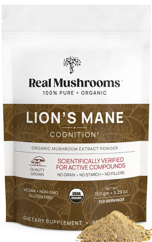 Lion’s Mane Supplement Powder by Real Mushrooms