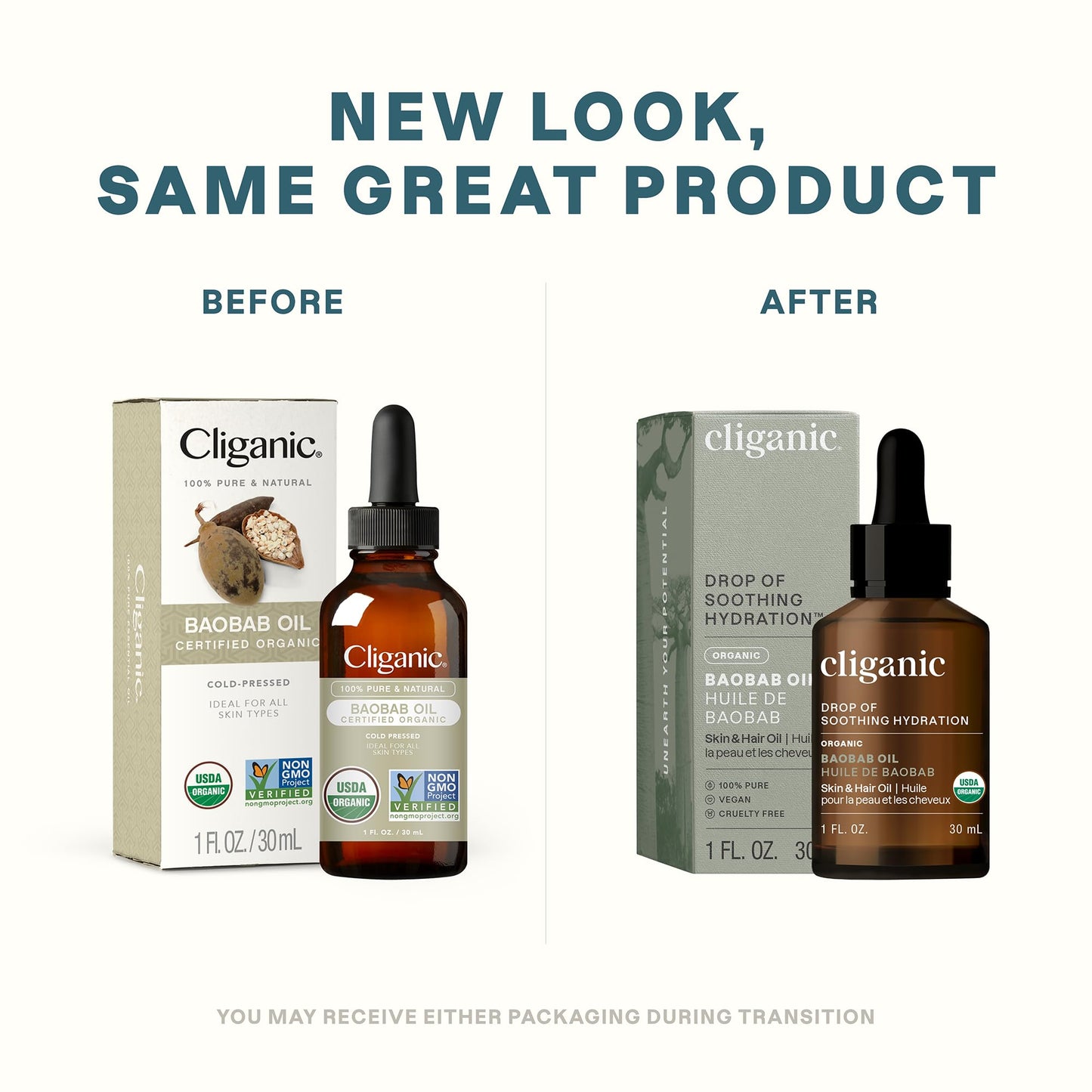 Cliganic 100% Organic Cold Pressed Baobab Oil