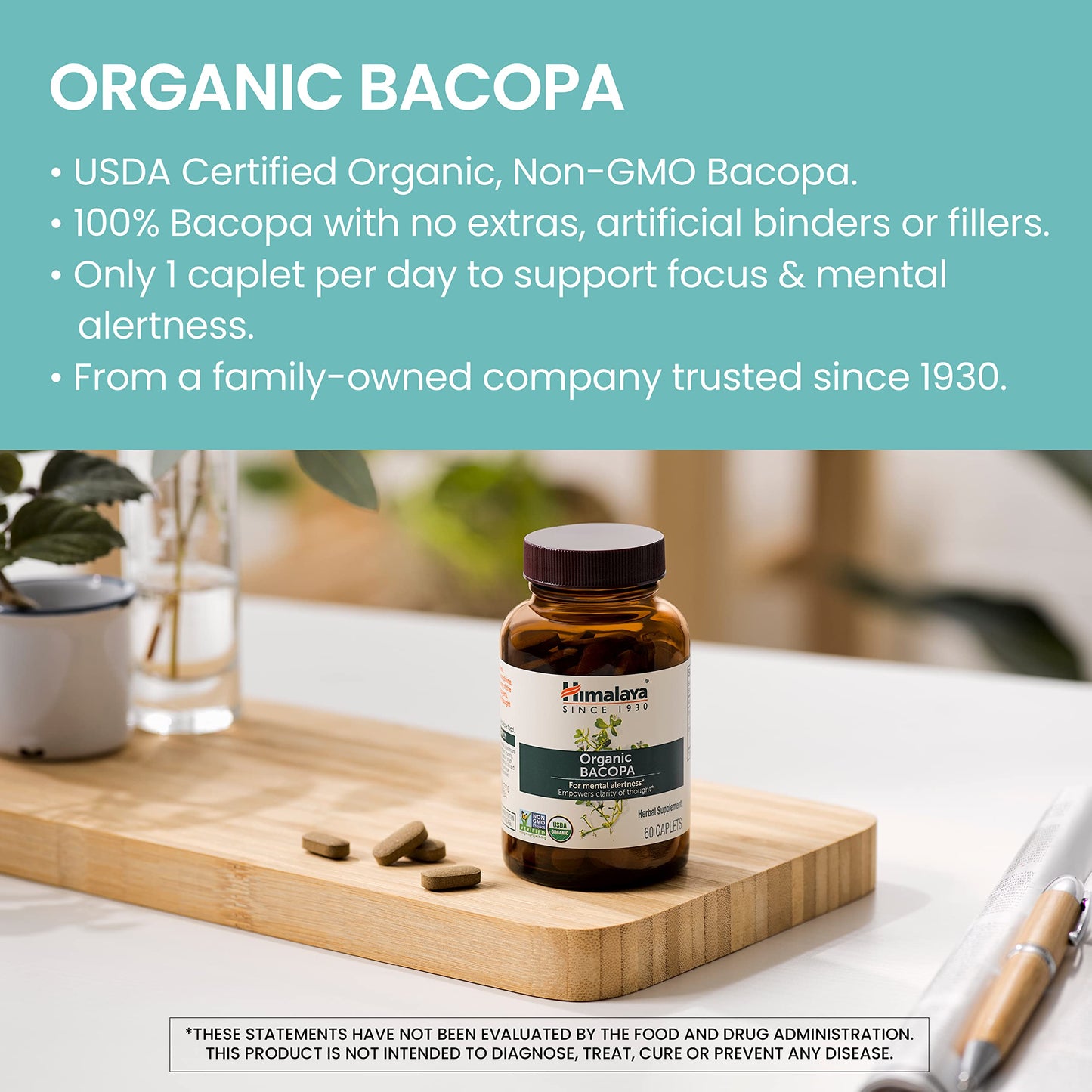Himalaya Organic Bacopa Monnieri Nootropic Herbal Supplement