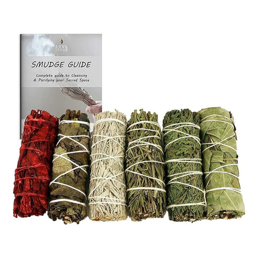 6-Pack Organic Sage Smudge Stick Set
